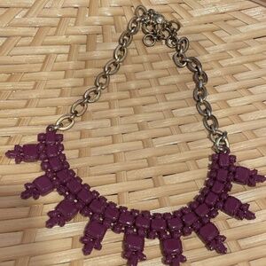 J Crew Purple Mauve Statement Necklace